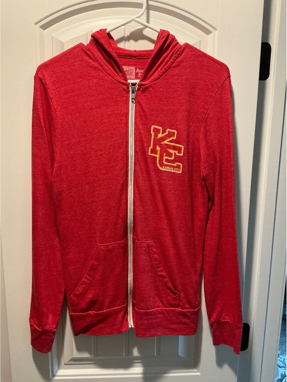 Kansas City Chiefs Lightweight Zip Hoodie size Small